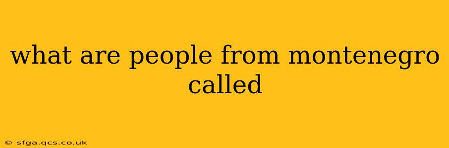 what are people from montenegro called