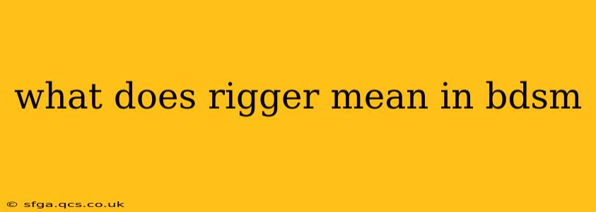what does rigger mean in bdsm