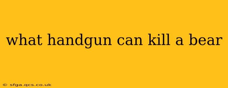 what handgun can kill a bear