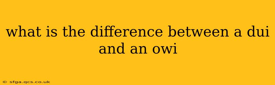 what is the difference between a dui and an owi