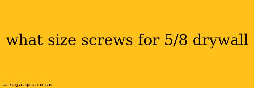 what size screws for 5/8 drywall