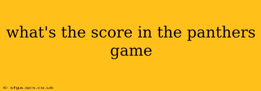 what's the score in the panthers game what's the score in the panthers game
