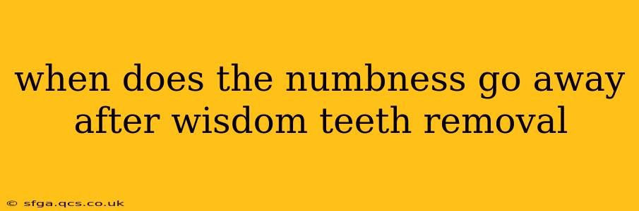when does the numbness go away after wisdom teeth removal