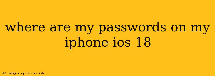 where are my passwords on my iphone ios 18