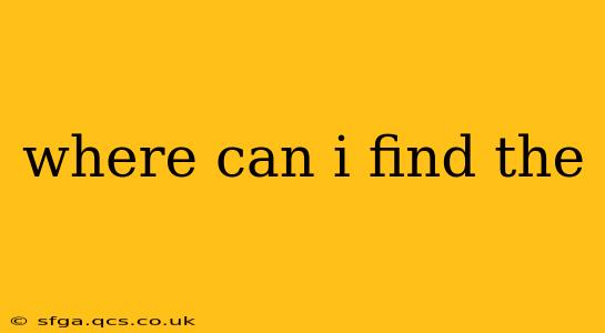 where can i find the