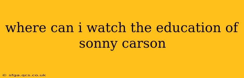 where can i watch the education of sonny carson