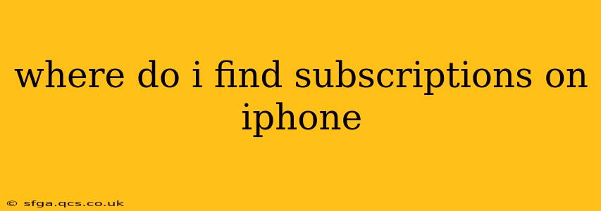 where do i find subscriptions on iphone