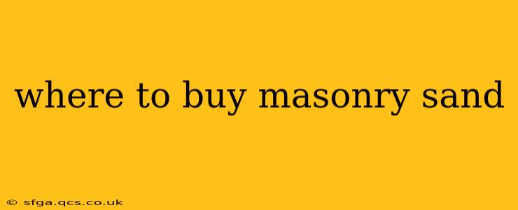 where to buy masonry sand