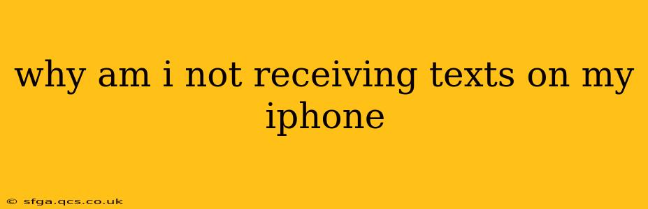 why am i not receiving texts on my iphone