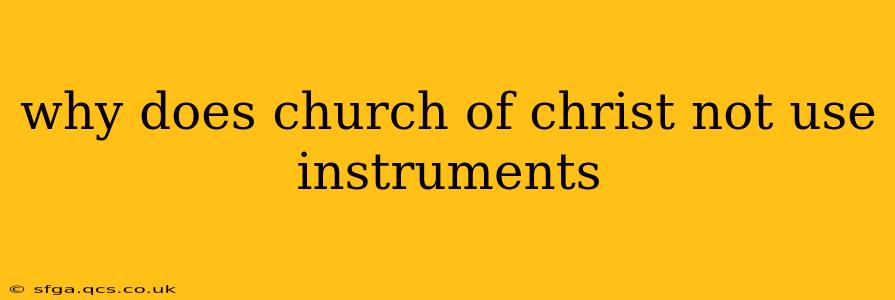why does church of christ not use instruments