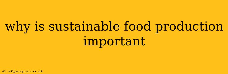 why is sustainable food production important